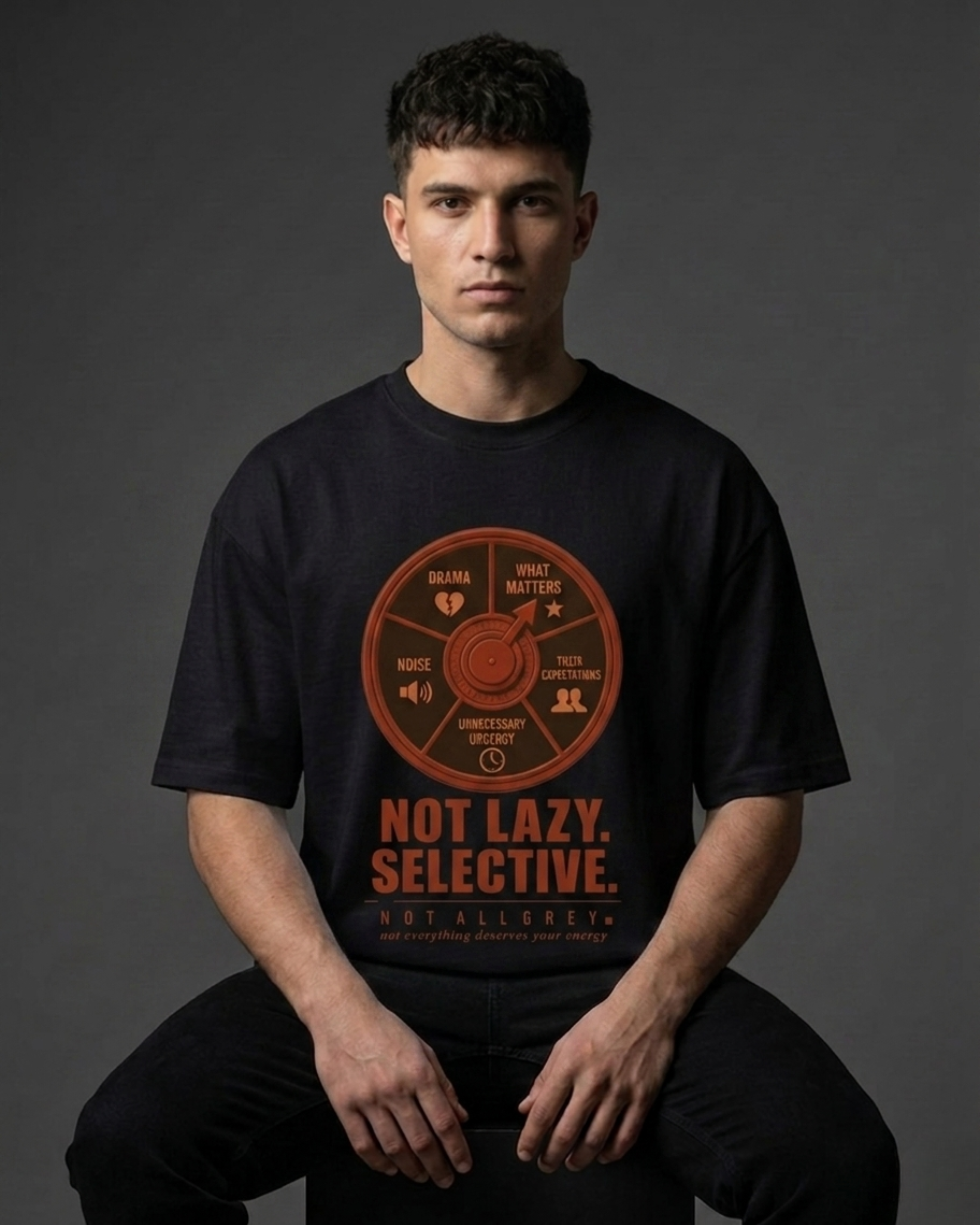 Not Lazy. But Selective. — Oversized Tee